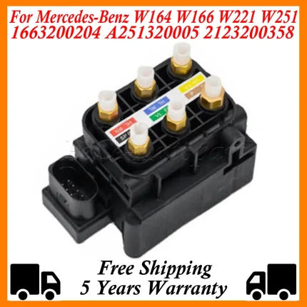 For Mercedes-Benz W164 W166 W221 W251 Air Suspension Solenoid Valve Block A2123200358 1663200204 A251320005 2123200358