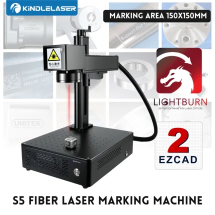 Kindlelaser S5 Industrial Fiber Laser Marking Machine 20/30/50W Portable Engraver for Metal Jewelry Leather High Precision