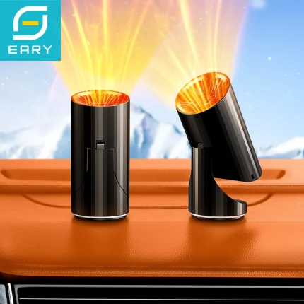 Eary 150W Car Heater 12V/24V Fast Heating Fans Portable Defroster Car Plug-in Heater Fan With 360°Rotatable Windshield Defogger