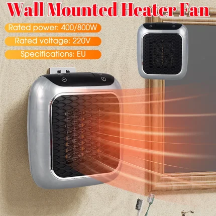 Plug In Heater Mini Electric Heater Warmer Low Noise Wall Mounted Room Heater Portable Heater Fan for Home Office Dorm Room